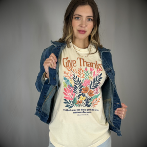 Give Thanks Floral T-Shirt - Image 3