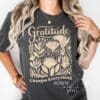 Gratitude Changes Everything Women's Trendy Boho T-shirt. Thanksgiving, holiday, thankfulness, grateful.